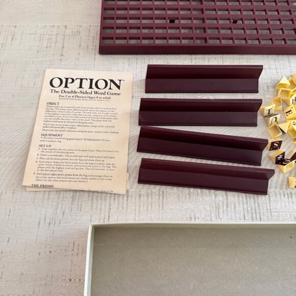Vintage 1983 Parker Brothers Option Double-sided Word Game - Picture 5 of 10